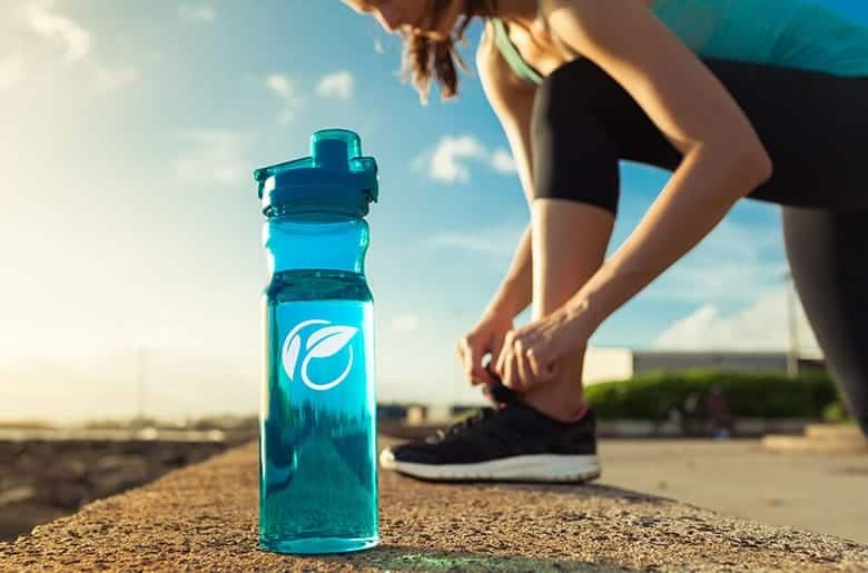 WaterBottle sport bottle with woman runner