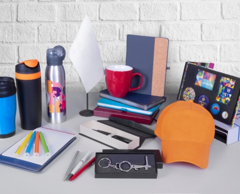 Image of promotional business items.